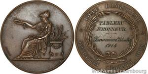 R5257 Médaille Athena Fondation Chabrefy Lycée Angoulème Durandeaud Edouard 1914