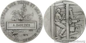 R5262 Médaille Association Générale Tissus Matières Textiles Dabezies 1970 SUP