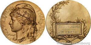 R5268 Rare Medal Maroc Morocco Colonies Avant-Garde Marianne Rabat Mattei SUP