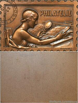 R5293 Plaque Médaille Timbre Philatelie Cochet Poste 1980 SUP -> Make offer