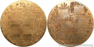 R5297 Grande Médaille Calendrier Année 1974 Mauviel SUP -> Make offer