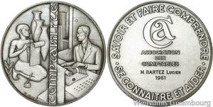 R5307 Médaille Comptables Egypte ancienne Bartez Lucien 1961 Silvered SUP