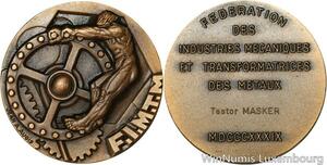 R5310 Médaille Métaux Précieux Testor Masker 1939 Lyon SUP -> Make offer