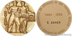 R5314 Médaille Fédération Bâtiment Travaux publics 1880 1980 Daher SUP -> Offer