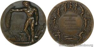 R5334 Rare Médaille Jeux Olympiques Olympics Games Art Déco Pradeilhes SUP