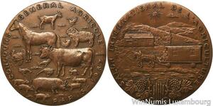R5335 Médaille Salon International Agricole Paris 1987 Baron Horse Coq Pig