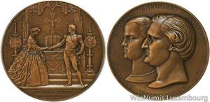 R5346 Rare Medal 2nd Empire Mariage Prince Napoléon Clotilde Savoie 1859 SUP