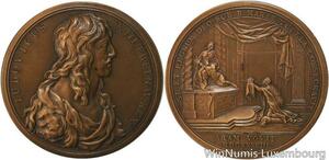 R5349 Rare Médaille Louis XIII Royaume protégé Vierge Bernard 1638 SUP -> Offer