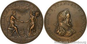 R5354 Rare Médaille Henri IV Marie de Médicis 1604 SUP -> Make offer