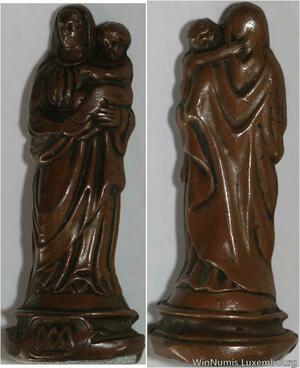 R5363 Rare Statuette Vierge Marie Enfant Jesus Christ 19th Century SUP > Offer