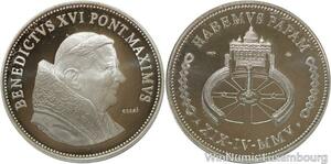 R5373 Medal Papal States Vatican Benoit XVI Pont Maximvs Essai 2005 Silver SUP