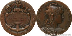 R5385 Rare Medal Maroc Colonies Ligue Maritime Coloniale Avant Garde Rabat SUP