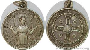 R5435 Médaille Chat Grégorien Antiphona Cantantibus René-Jean Hesbert Silvered