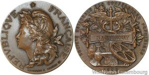 R5445 Médaille Société Nationale Conférences Marianne Mr Bauthenay 1902 SUP