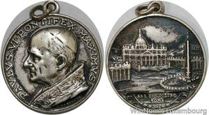 R5452 Medal Papal States Paulus VI Pontifex Maximus Di S. Pietro Roma Silver