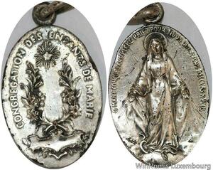 R5453 Médaille Congrégation des Enfants de Vierge Marie Silvered  -> Make offer