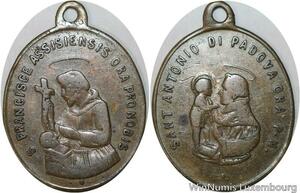 R5454 Medal Italy San Antonio di Padova Ora Francisce Assisiensis Ora Pro Nobis