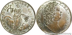 R5479 Rare Jeton Token Louis XV Le Bien Aimé Justice Nuremberg 1715 -> M offer