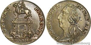 R5481 Jeton Token Louis XV Statue Bordeaux 1744 Nuremberg SUP AU -> Make offer