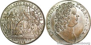 R5482 Jeton France Louis XV Sacre Reims le 25 Octobre 1722 UNC FDC -> Make offer