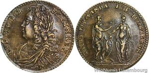 R5488 Jeton Louis XV Dit le Bien Aimé Prise Fontarabie Pays Basque 1638 SUP AU