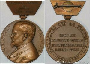 R5511 Médaille Institut Pasteur Lille 1898 1948 Dr Calmette Turberculose SUP
