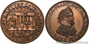 R5522 Rare Médaille Henri IV Passe Monnayeurs Châlons-en-Champagne 1591 SPL