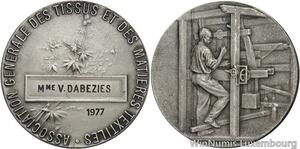 R5535 Médaille Association Générale Tissus Metals Dabezies 1977 Silvered SUP