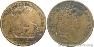 R5566 Jeton France Louis XIV Bâtiments Roi Pallas Bouclier Méduse 1638 1715