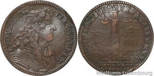 R5597 Jeton France Louis XIV Buste Cravate Phare avec sa lanterne 1676 ->M Offer