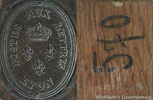 R5818 Unique Matrice Louis XVI Poste Lettres Lyon Trois Lys Couronné SUP 42/128