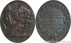 R5913 Rare Constitution Medaille Ovale Pacte Fédératif 1790 Dupré -> Make offer