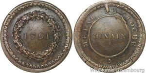 R5918 Rare Constitution Dixain Rochon 1791 Lyon Metal de cloche UNC -> M offer