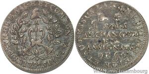 R5919 Rare Constitution Bon 5 Sols de Lefèvre Lesage et Cie 1792 SUP -> M offer