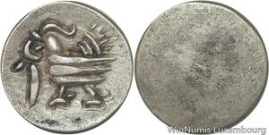 R5925 Rare Cambodia 2 Pe 1/2 Fuang Norodom I ND 1847 Rooster Silver AU >M offer