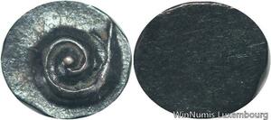 R5933 Rare Cambodia Bi 1 Pe Ang Duong ND 1847 Lotus flower seed spiral Silver AU