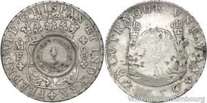 R5952 Inedit Unique Colonies Mexico 8 Reales Fernando VI 1750 Countermark Lotus