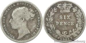 R5957 United Kingdom 6 Pence Victoria 1881 Silver -> Make offer