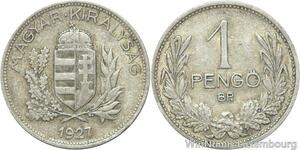 R5963 Hungary Pengö Miklós Horthy 1927 BP Silver -> Make offer