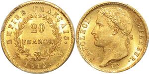 AA157 France 20 Francs Napoleon I 1813 W Lille Or Gold PCGS MS63 ->M offer