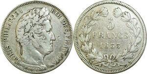 AA418 France 5 Francs Louis Philippe I 1833 A Paris Argent Silver ->Make offer