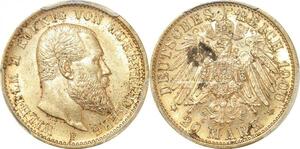 AA503 Germany Wurttemberg 20 Mark Wilhem II 1900 F Or Gold PCGS MS61