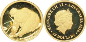 AA511 Australia 15 Dollars Elizabeth II Koala 2010 Or Gold PCGS PR69 CAM Proof