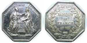 AA548 France Médaille Consulat Banque de France Napoléon I An VIII Paris Silver