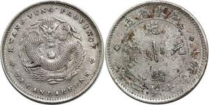 AA565 Rare China Kwangtung 10 Cents 1890 1908 Y-200 LM-136 Silver AU -> offer