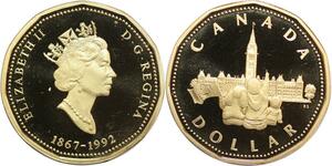 CC069 Canada Dollar $ 1 Dollar Parliament Elisabeth II 1867 1992 Proof