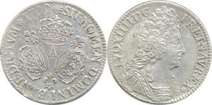 EE0016 Rare Ecu 3 Couronnes Louis XIV 1709 A Paris Argent -> F offre