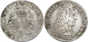 EE0028 Rare Ecu 3 Couronnes Louis XIV 1714/3 A Paris Argent -> F offre