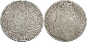 EE0047 Rare Ecu 3 Couronnes Louis XIV 1711 A Paris Argent -> F offre