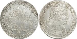 EE0050 Rare Ecu 3 Couronnes Louis XIV 1713 L Bayonne Argent -> F offre